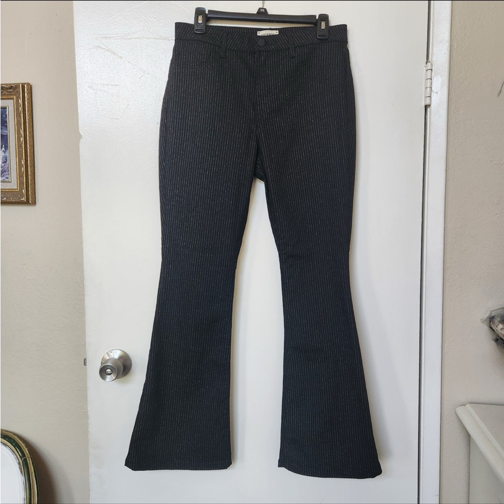 L'agence Selma Jeans Black Silver Glitter Stripes High Rise pants size 29